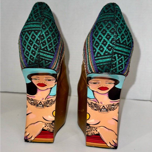 Taylor Says Hispanic Heritage Inspired Heelless Platform Light Brown Chili 7M - Picture 2 of 16